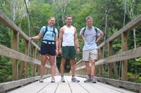 Becky Hopkinson, Rob Jagnow, and Chris Rycroft at the Lincoln Woods bridge